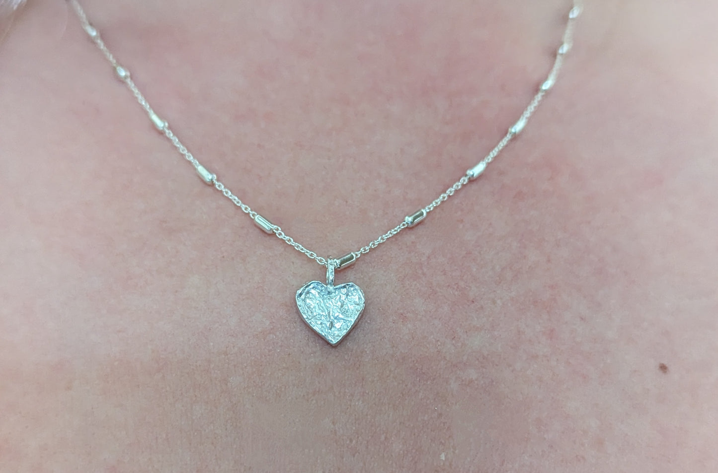 Sterling Silver Handmade ‘Melting Heart’ Pendant