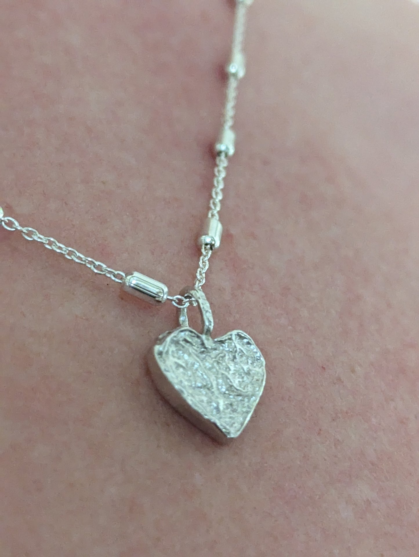Sterling Silver Handmade ‘Melting Heart’ Pendant
