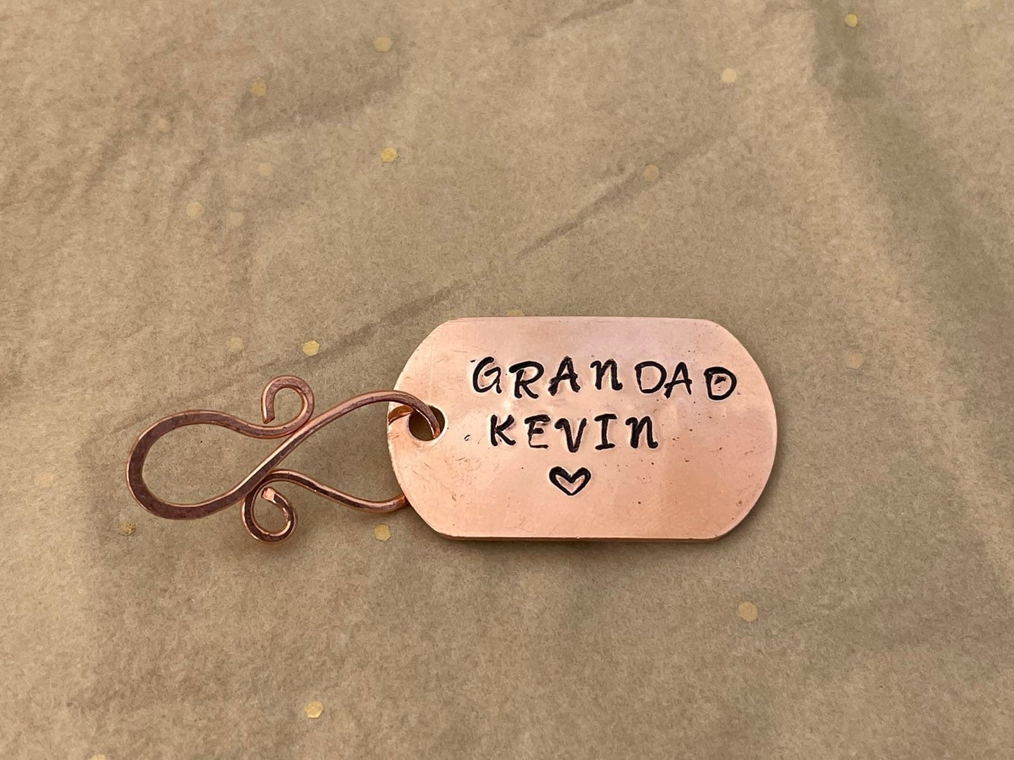 Personalised copper Keyring-Handmade