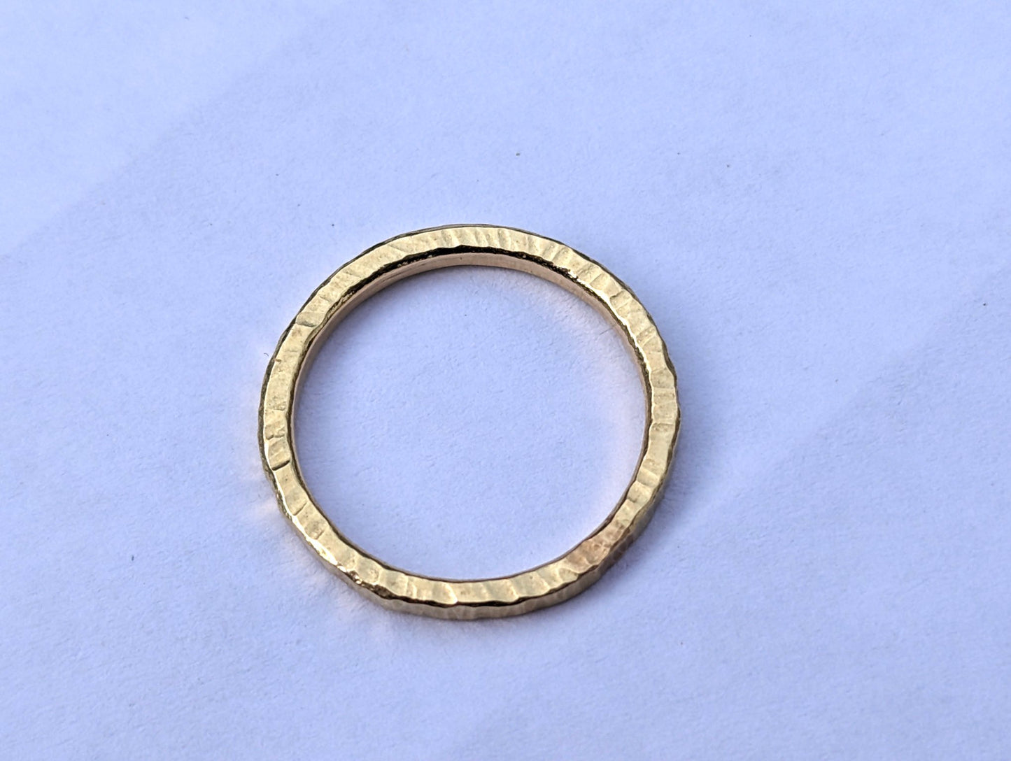 Handmade 18ct Gold textured wedding ring