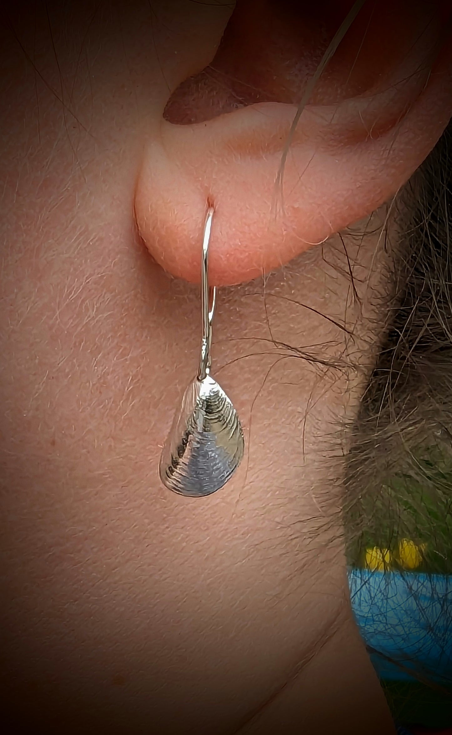 Mussel Shell Earrings Sterling Silver