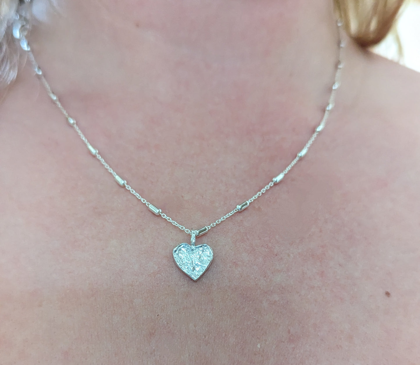 Sterling Silver Handmade ‘Melting Heart’ Pendant
