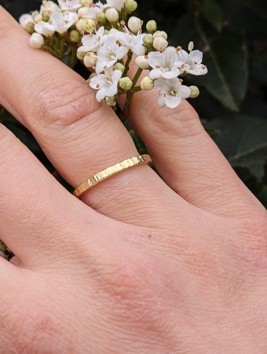 Handmade 18ct Gold textured wedding ring