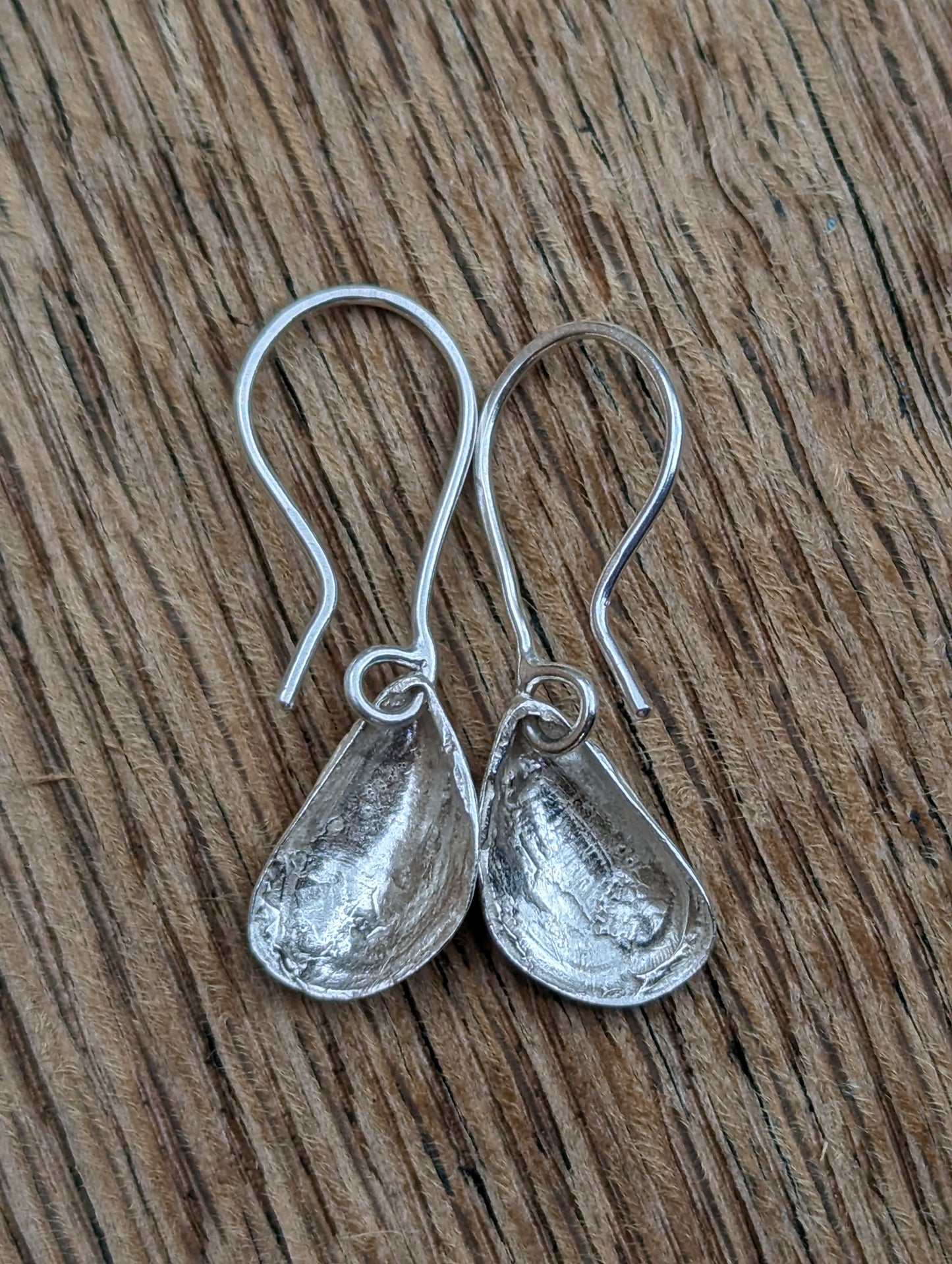 Mussel Shell Earrings Sterling Silver