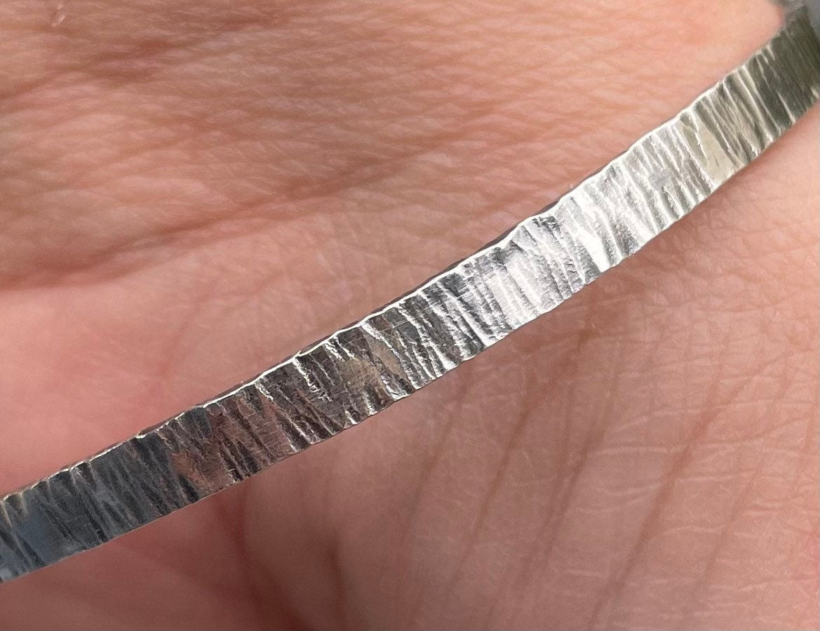 Nature Inspired Sterling Silver Bangle- Personalised Hidden message