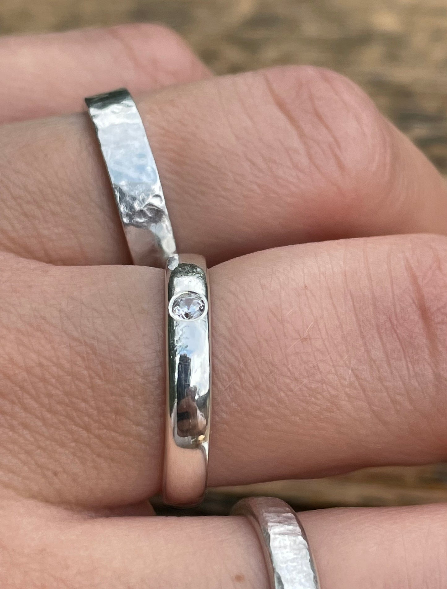 Flush set diamond engagement/ wedding ring
