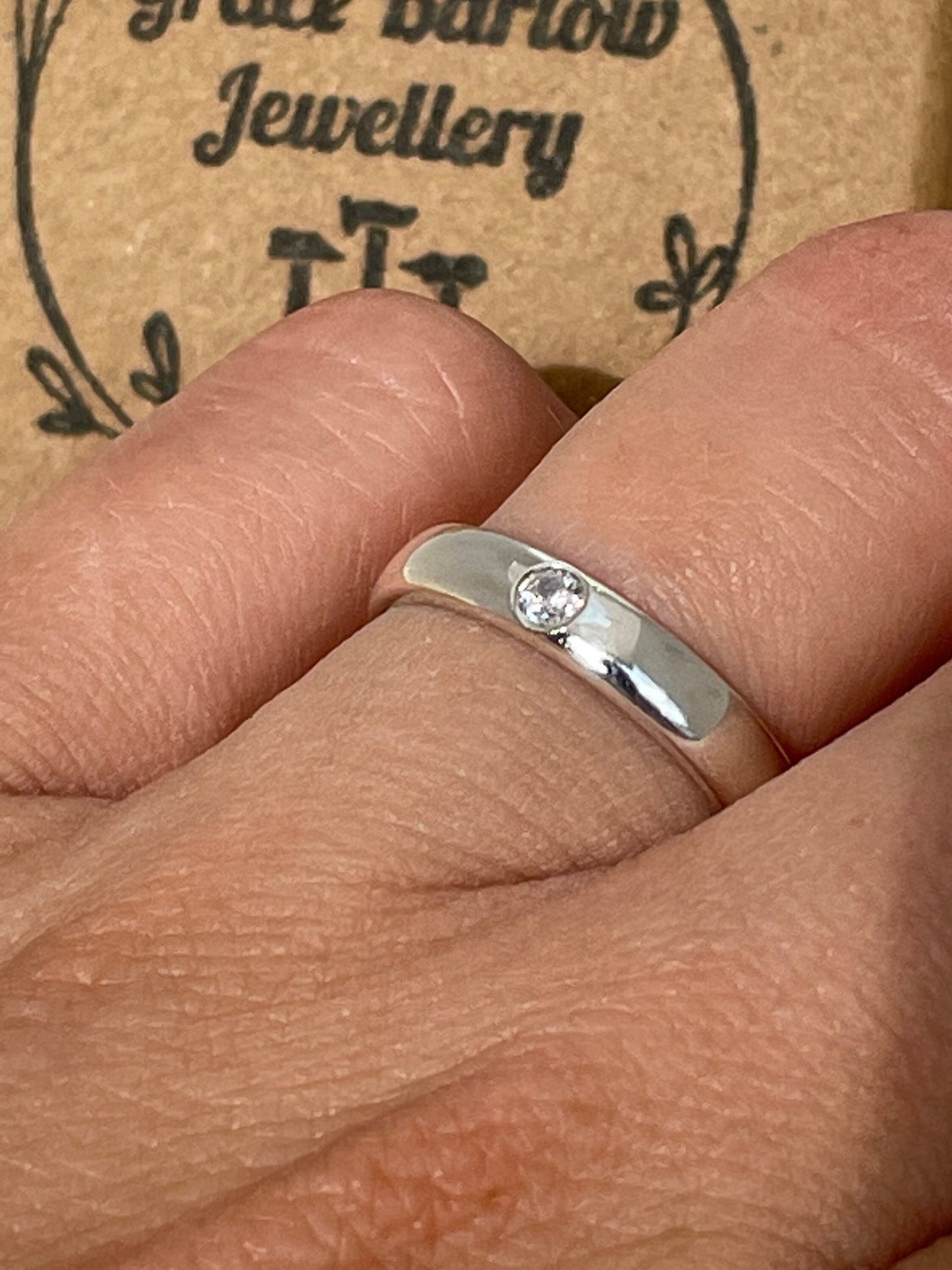 Flush set diamond engagement/ wedding ring