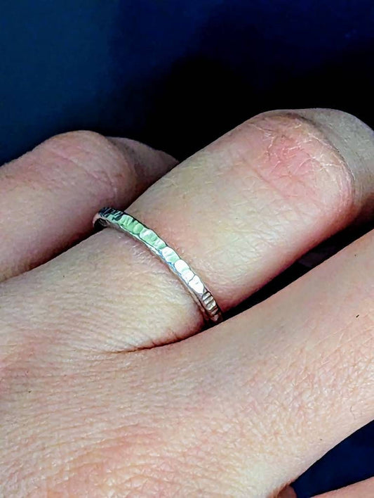 Tree Bark Texture Sterling Silver Ring